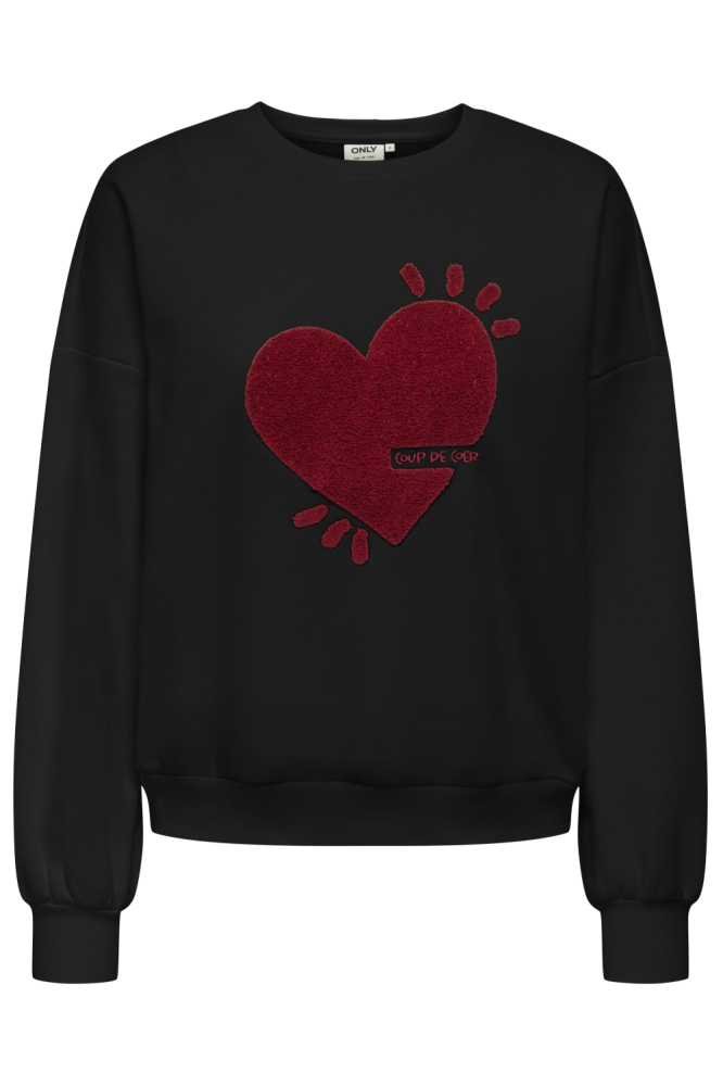 ONLTAMMIE L/S PRINT O-NECK SWT 15360318 BLACK/COUP